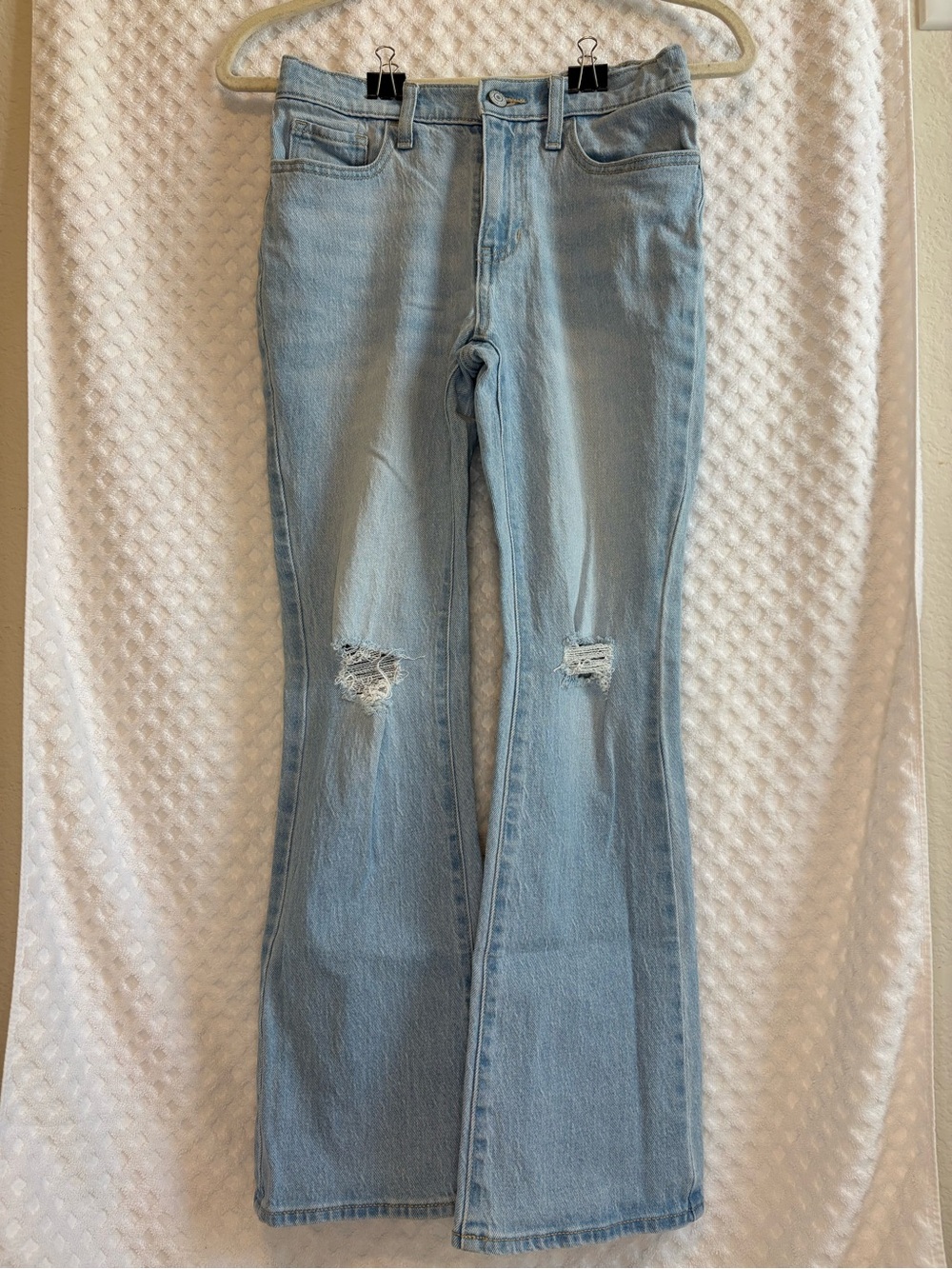 Old Navy High-Rise Flare Distressed Jeans | Girls Size 14